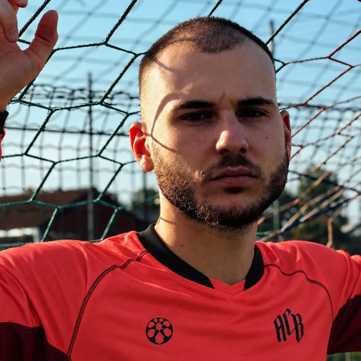 Ritratto del portiere nella rete