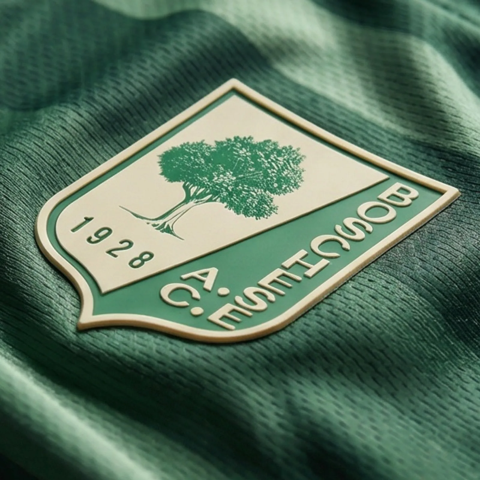 Lo scudetto ricamato con il gelso sulla maglia verde